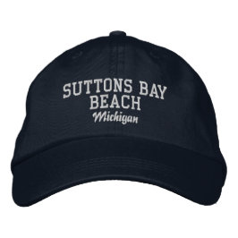 Suttons Bay Beach Michigan Baseball Hat 刺繍入りキャップ