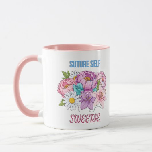 “Suture Self, Sweetie„ã€€è¶£å‘³ã‚’ãƒžãƒ¼ã‚±ãƒƒãƒˆã マグカップ (左)