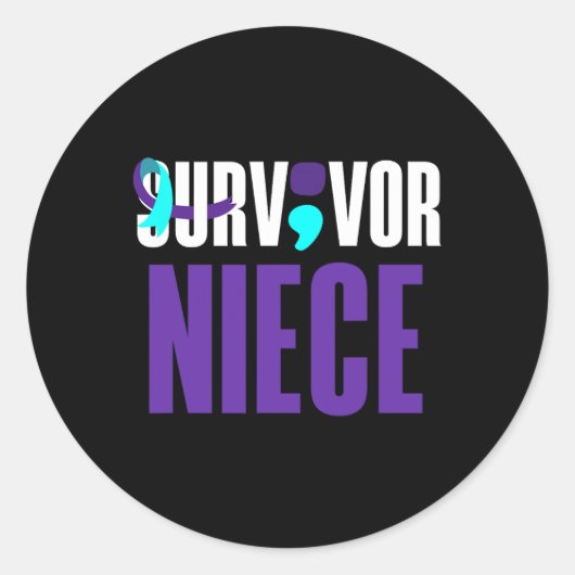 Suvivor姪サポート自殺防止認識度 ラウンドシール (正面)