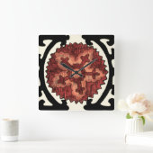 Suzaniのスタイルの装飾的な花パターン スクエア壁時計 (ホーム)