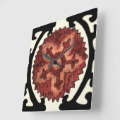 Suzaniのスタイルの装飾的な花パターン スクエア壁時計 (傾斜)