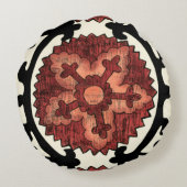 Suzaniのスタイルの装飾的な花パターン ラウンドクッション (裏面)