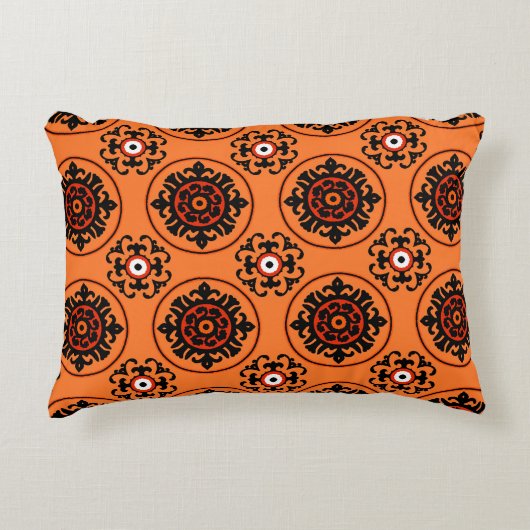 Suzaniオレンジパターン アクセントクッション (正面)