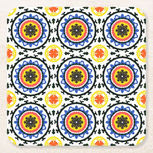 Suzaniパターン スクエアペーパーコースター (正面)