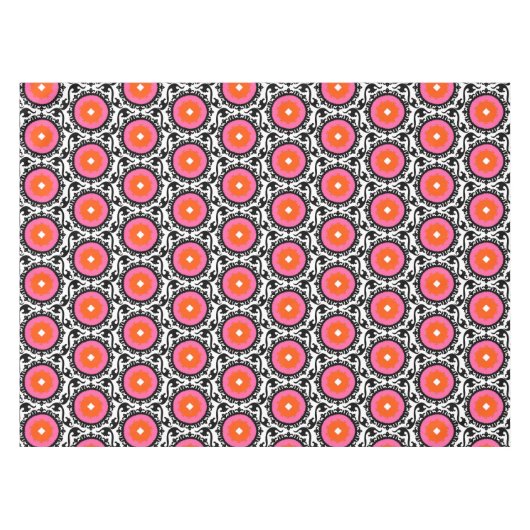 Suzaniピンクのパターン テーブルクロス (正面(横))