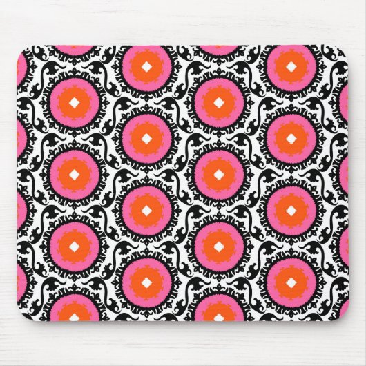 Suzaniピンクのパターン マウスパッド (正面)