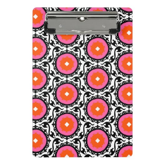 Suzaniピンクのパターン ミニクリップボード (正面)