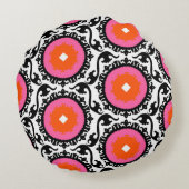 Suzaniピンクのパターン ラウンドクッション (裏面)