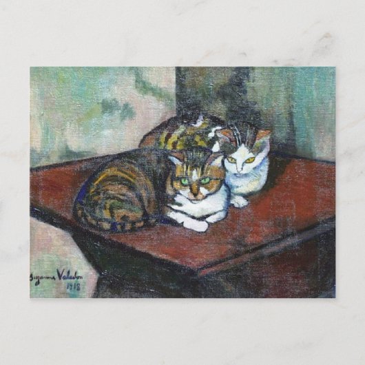 Suzanne Valadonの2匹の猫 ポストカード (正面)