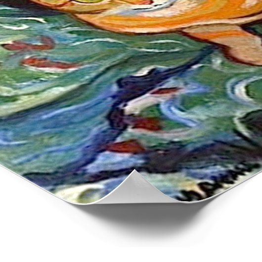 Suzanne Valadonネコとブーケ ポスター (角)