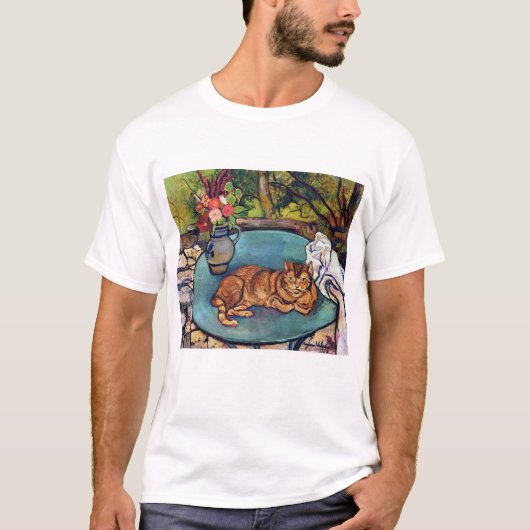 Suzanne Valadon猫と花瓶 Tシャツ (正面)