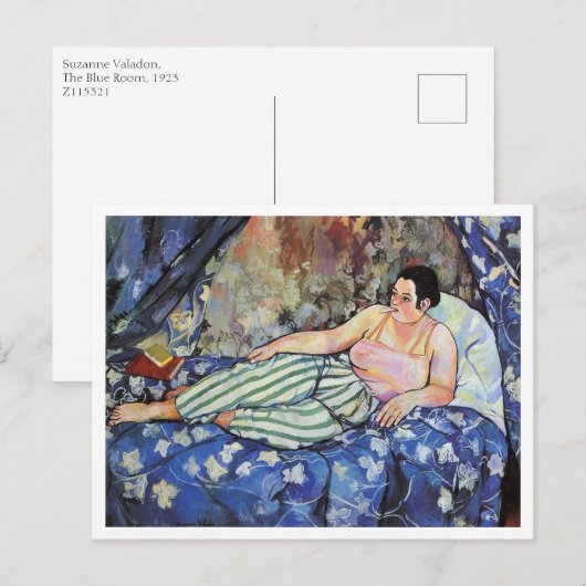 Suzanne Valadon, The Blue Room, 1923 ポストカード (正面/裏面)