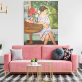 Suzanne Valadon Young Girl in a Front of a window キャンバスプリント (インサイチュ (リビング))