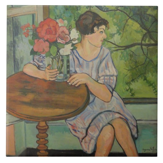 Suzanne Valadon Young Girl in a Front of a window タイル (正面)