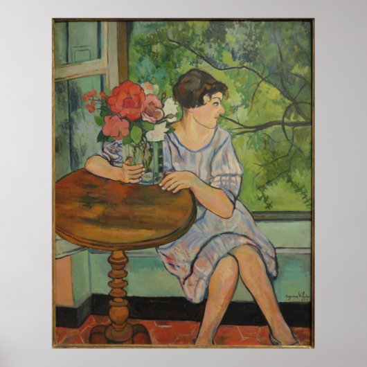 Suzanne Valadon Young Girl in a Front of a window ポスター (正面)