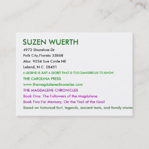SUZEN WUERTHの4973の海岸線の先生、ポーク都市、Flor… 名刺
