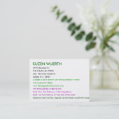 SUZEN WUERTHの4973の海岸線の先生、ポーク都市、Flor… 名刺 (スタンド正面)