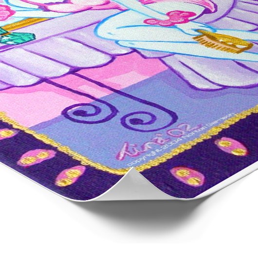 Suzette the Pink Poodle Print ポスター (角)