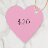 Suziによる愛で手作りハートピンク価格ラベル フェイバータグ (裏面)