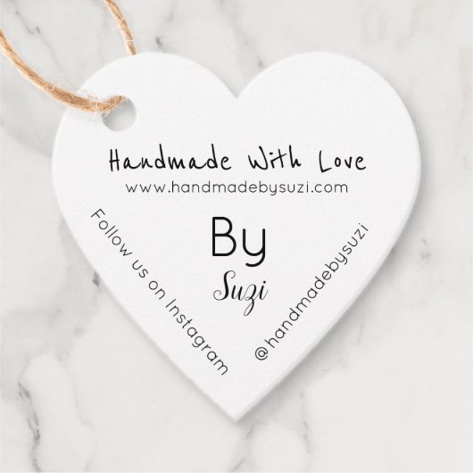 Suziによる愛で手作りハート価格ラベル フェイバータグ (正面)