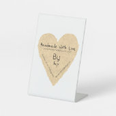 Suziによる愛で手作りハート 台座サイン (正面)