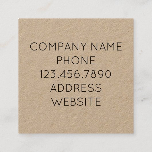 Suzi PINKハートクラフトによる愛で手作り スクエア名刺 (裏面)