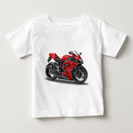 suzuki GSX-R600の赤のバイク ベビーTシャツ (正面)