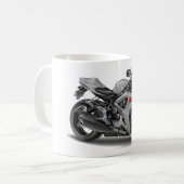 Suzuki GSX-R600の銀製のバイク コーヒーマグカップ (正面左)