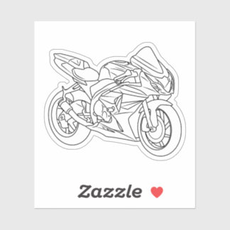 Suzuki GSX-R Line art シール