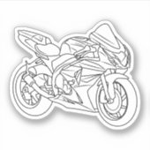 Suzuki GSX-R Line art シール (正面)