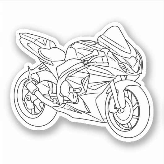 Suzuki GSX-R Line art シール (正面)