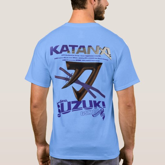 suzuki katana logo Dblue Tシャツ (裏面)