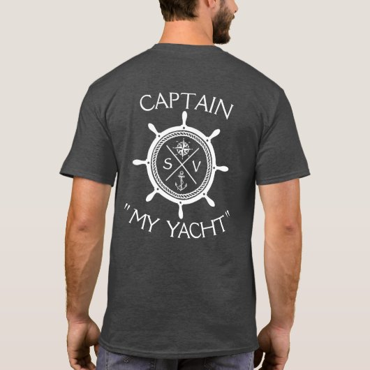 SVカスタムセーリング船のロゴ「お名前はこちら」 T-S Tシャツ (裏面)