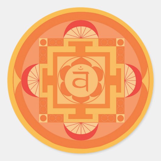 Svādhisthāna Chakra Mandala ラウンドシール (正面)