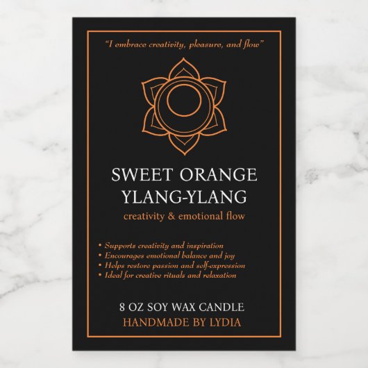 Svadhisthana Sacral Chakra Candle Label フードラベル (シングルラベル)