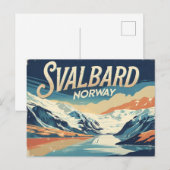 Svalbard Arctic Vintage ポストカード (正面/裏面)