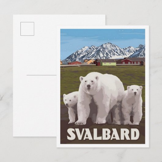 Svalbard Norway Vintage Travel  ポストカード (正面/裏面)