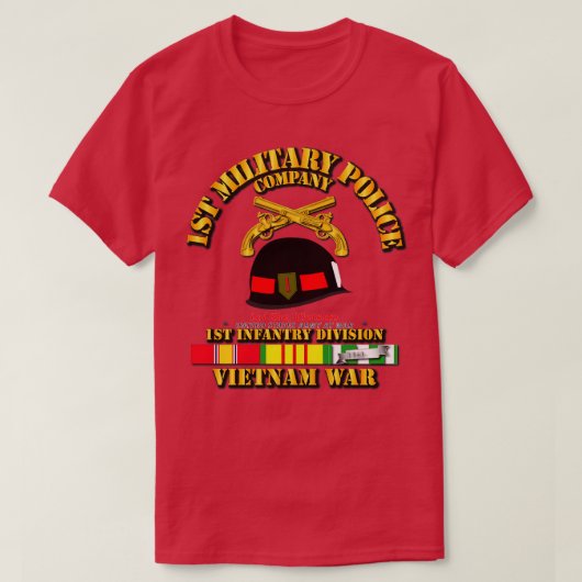 SVCを使用した最初のMP会社1st Inf Div Vietnam Tシャツ (デザイン正面)