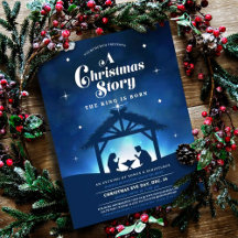 Blue Dreamy Nativity Scene Christmas Collection