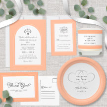 Elegant Wedding Trendy Peach Border