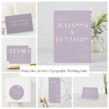 Art Deco Typography in Dusty Lilac Wedding