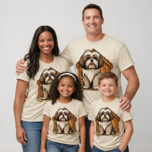 Cute Shih Tzu Doghouse Illustration 