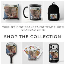 World's Best Grandpa Est Year Photo Grandad Gifts 