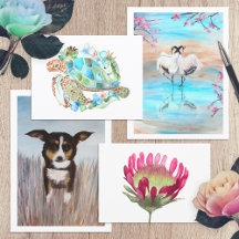 Colorful, Artistic Greeting & Thank You Cards