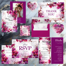 Fuchsia Enchantment: Watercolor Wedding Suite