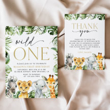 Jungle Animals, Wild One First Birthday Collection