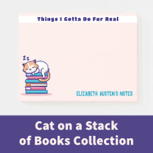 Cute Custom Cat on a Stack of Books