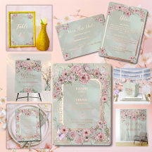 Vintage Mint Peony Wedding