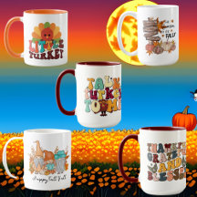 Fall & Thanksgiving fun coffee mugs