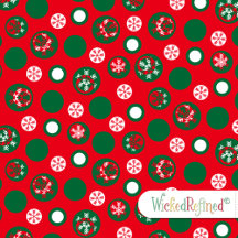 Modern Christmas Snowflakes Dots Pattern
